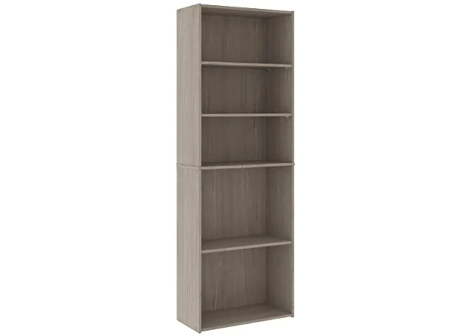 Sauder Beginnings 3-Shelf Bookcase, Bookshelf with Adjustable Storage Shelves, in Silver Sycamore