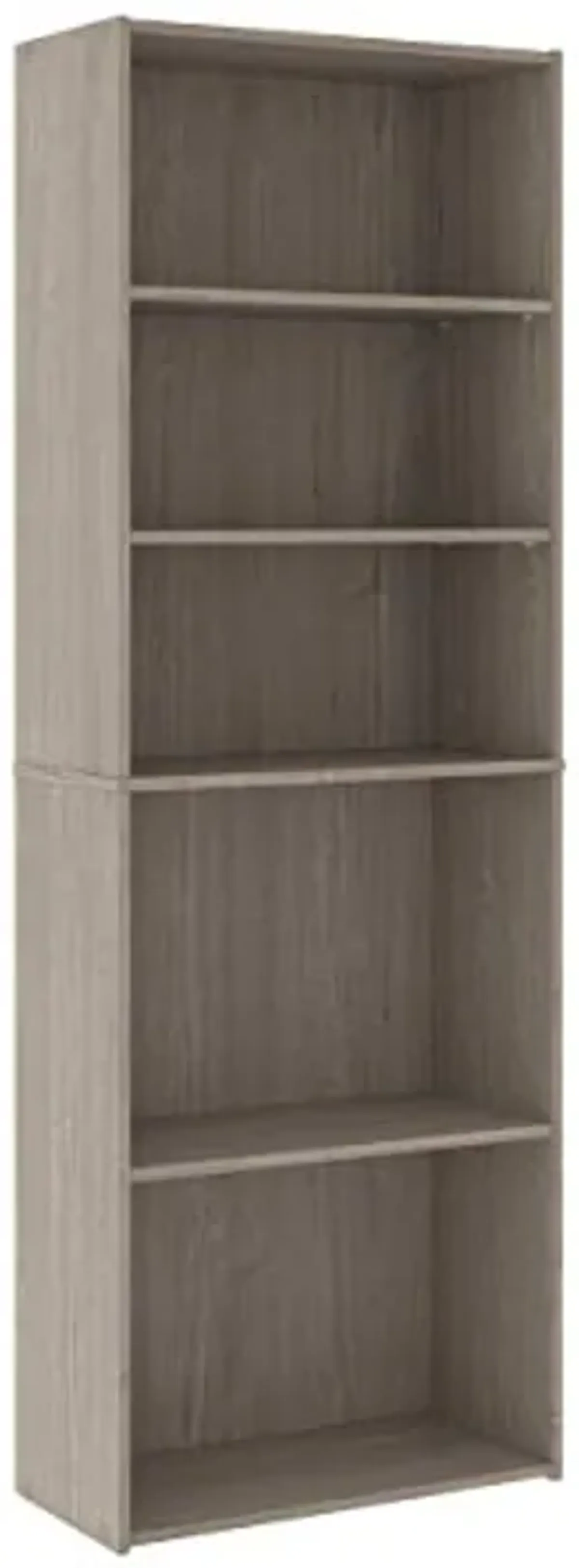 Sauder Beginnings 3-Shelf Bookcase, Bookshelf with Adjustable Storage Shelves, in Silver Sycamore