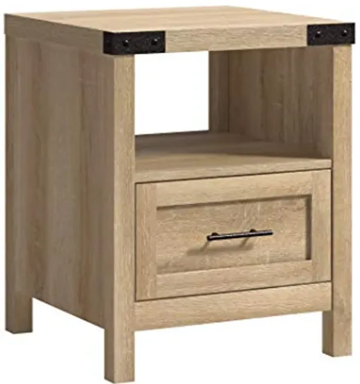 Sauder Bridge Acre Side Table, L: 18.94" x W: 18.90" x H: 23.62", Orchard Oak Finish