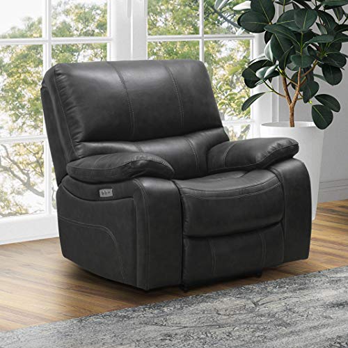 Abbyson Living Premium Top Grain Leather Power Reclining Armchair Dark