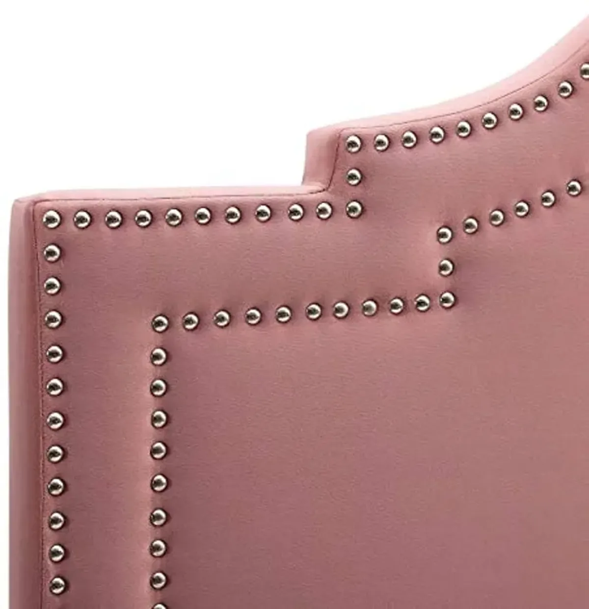 Modway Lucia Performance Velvet Full/Queen Headboard in Dusty Rose with Nailhead Detail