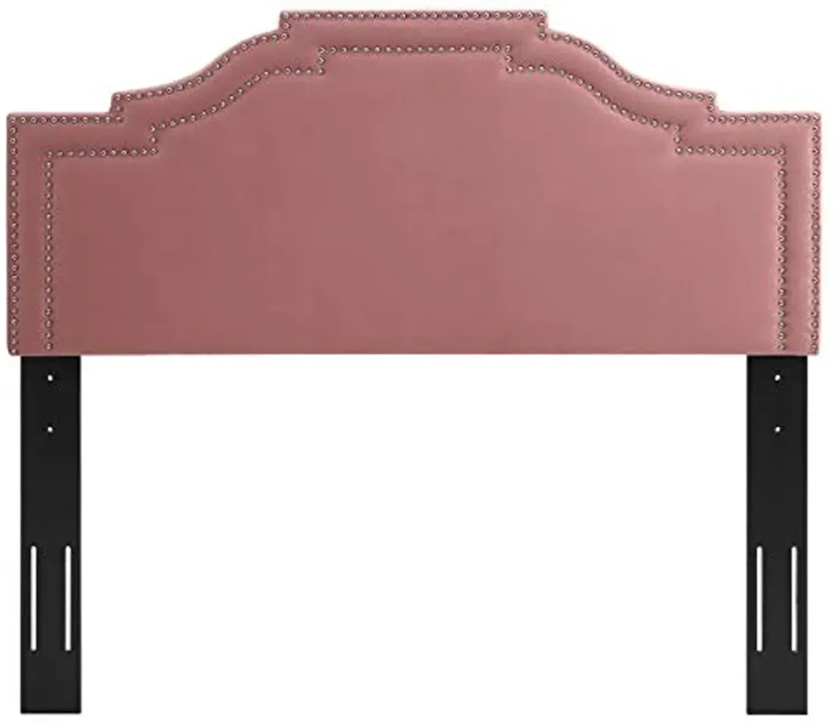 Modway Lucia Performance Velvet Full/Queen Headboard in Dusty Rose with Nailhead Detail