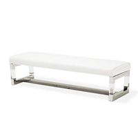 Aico Amini State St Non Storage Bed Bench in Stainless Steel
