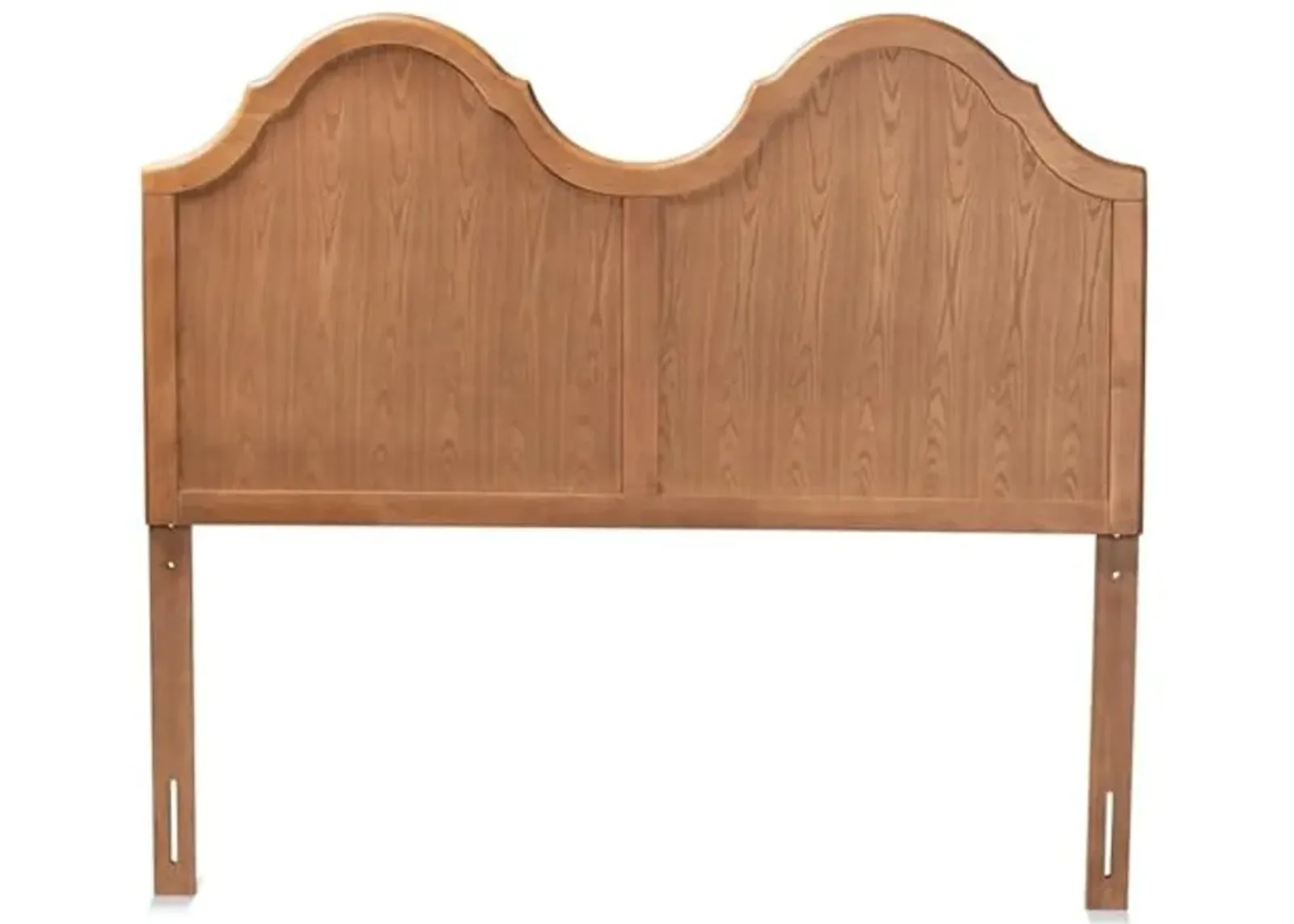 Baxton Studio Tobin Vintage Classic and Traditional Ash Walnut Finished Wood Queen Size Arched Headboard