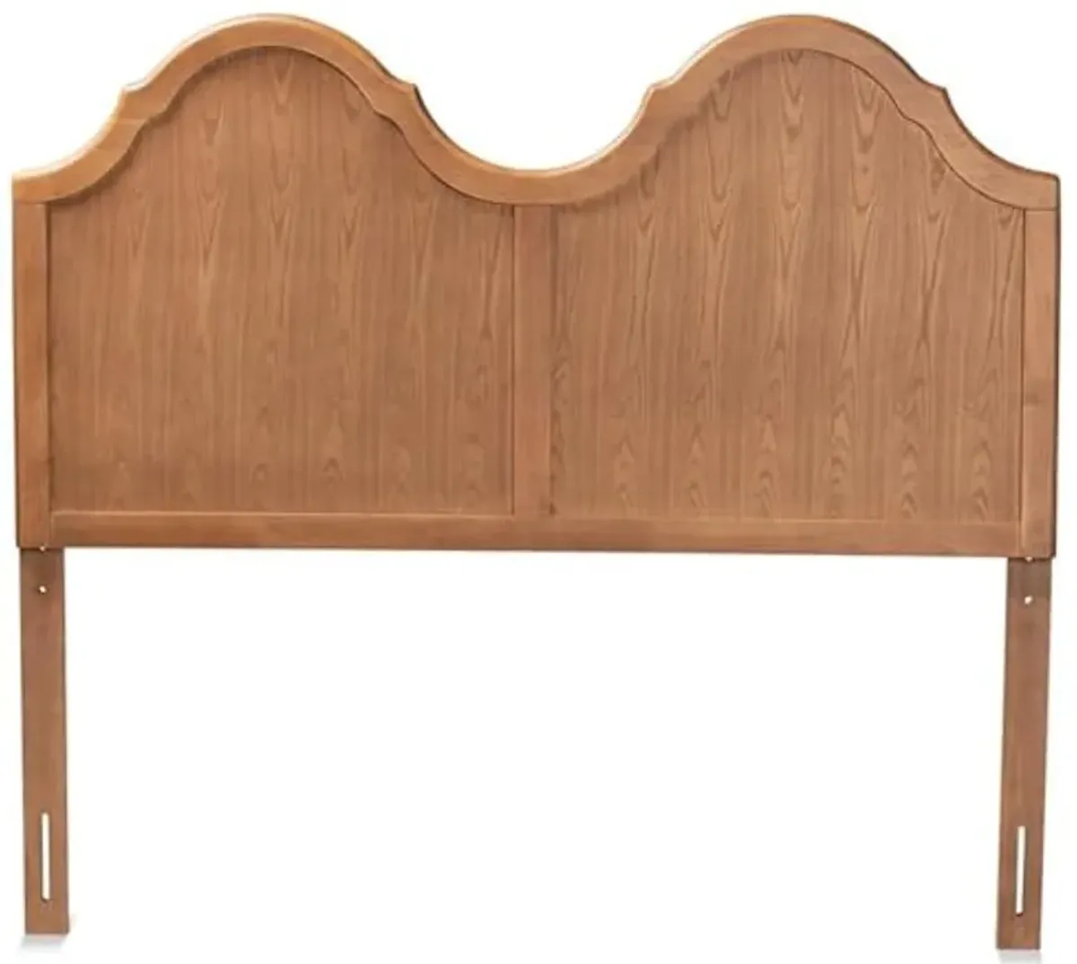 Baxton Studio Tobin Vintage Classic and Traditional Ash Walnut Finished Wood Queen Size Arched Headboard