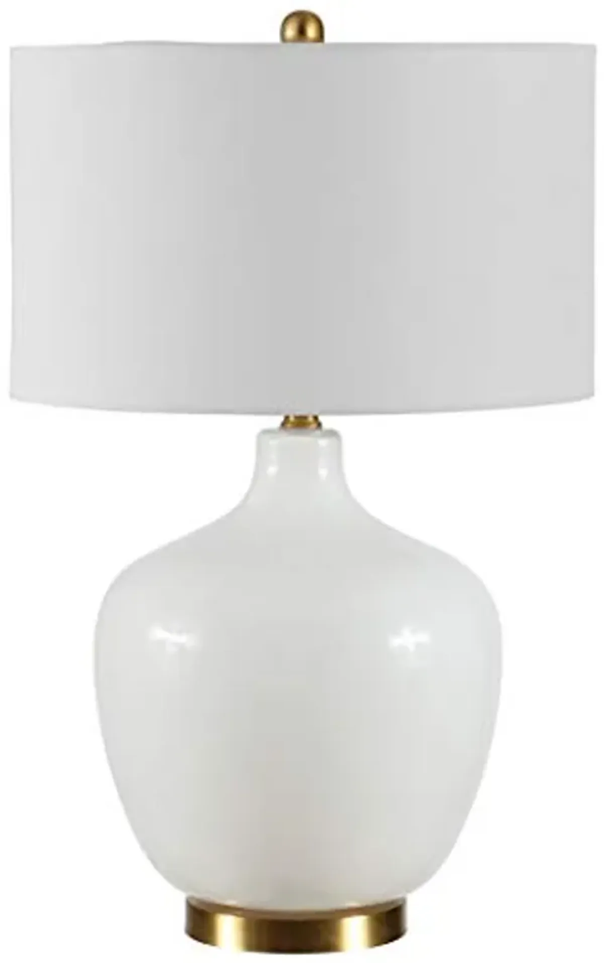 SAFAVIEH Lighting Collection Eugenie Modern Contemporary Antique White Glass Gourd 27-inchBedroom Living Room Home Office Desk Nightstand Table Lamp (LED Bulb Included)