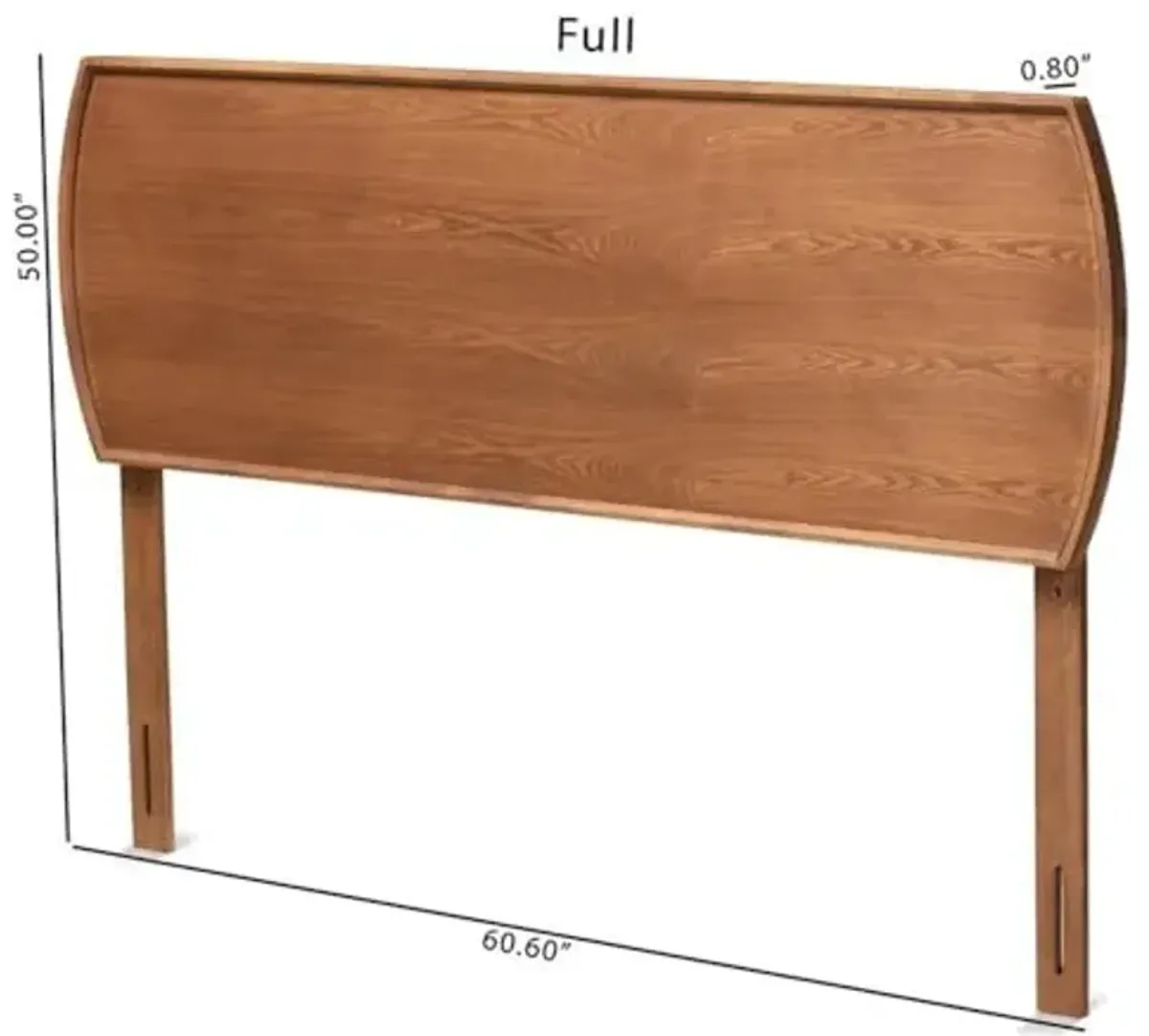 Baxton Studio Laurien Walnut Finished Wood Queen Size Headboard