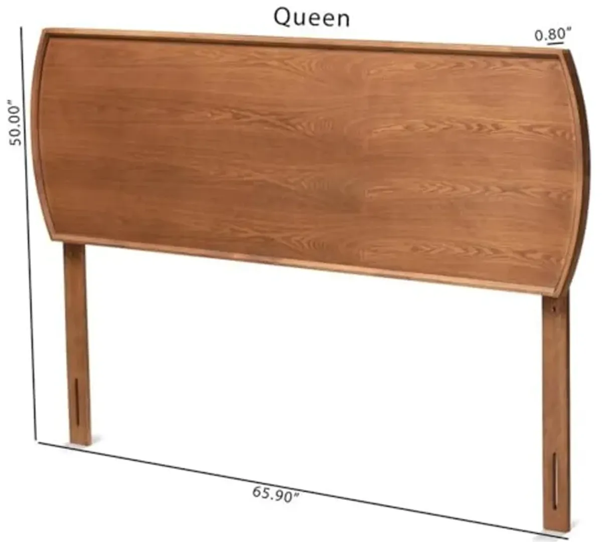 Baxton Studio Laurien Walnut Finished Wood Queen Size Headboard