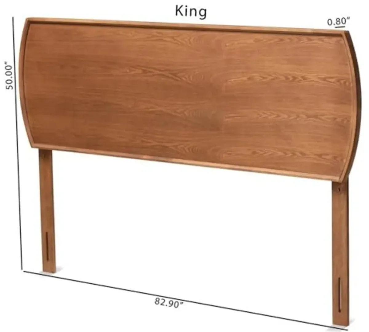 Baxton Studio Laurien Mid-Century Modern Ash Walnut Finished Wood King Size Headboard