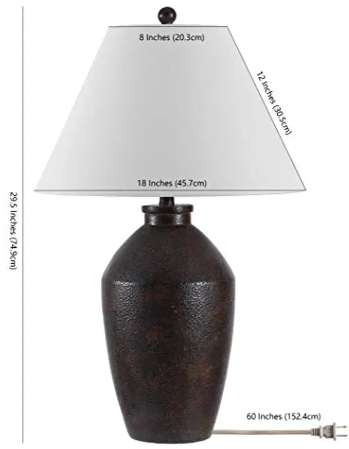 SAFAVIEH Lighting Collection Rani Modern Rustic Farmhouse Brown 30-inch Bedroom Living Room Home Office Desk Nightstand Table Lamp (LED Bulb Included)