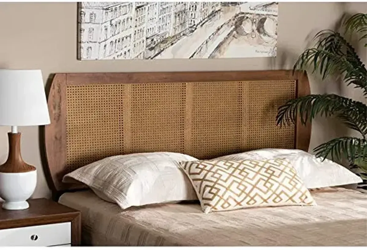 Baxton Studio Harris Ash Walnut Rubberwood Full Headboard