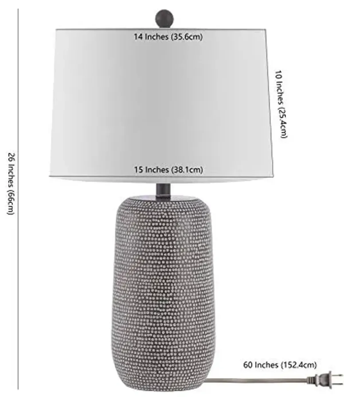 SAFAVIEH Lighting Collection Celvin Modern Grey 26-inch Bedroom Living Room Home Office Desk Nightstand Table Lamp (LED Bulb Included)