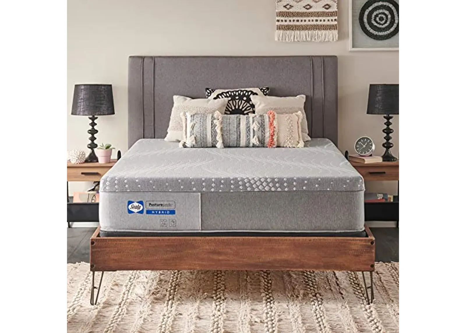 Sealy Posturepedic Hybrid Paterson Medium Feel Mattress and 5-Inch Foundation, Split California King