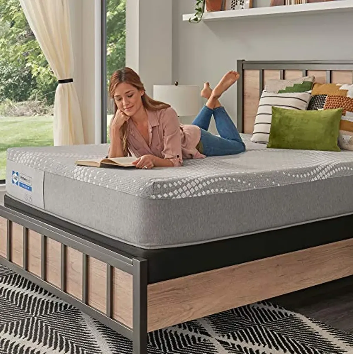 Sealy Posturepedic Hybrid Medina Firm Feel Mattress and 5-Inch Foundation, Queen