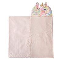 Idea Nuova Heritage Kids Rainbow Faux Fur Figural Unicorn Hooded Sleeping Bag, Ages 3+,26"x46"
