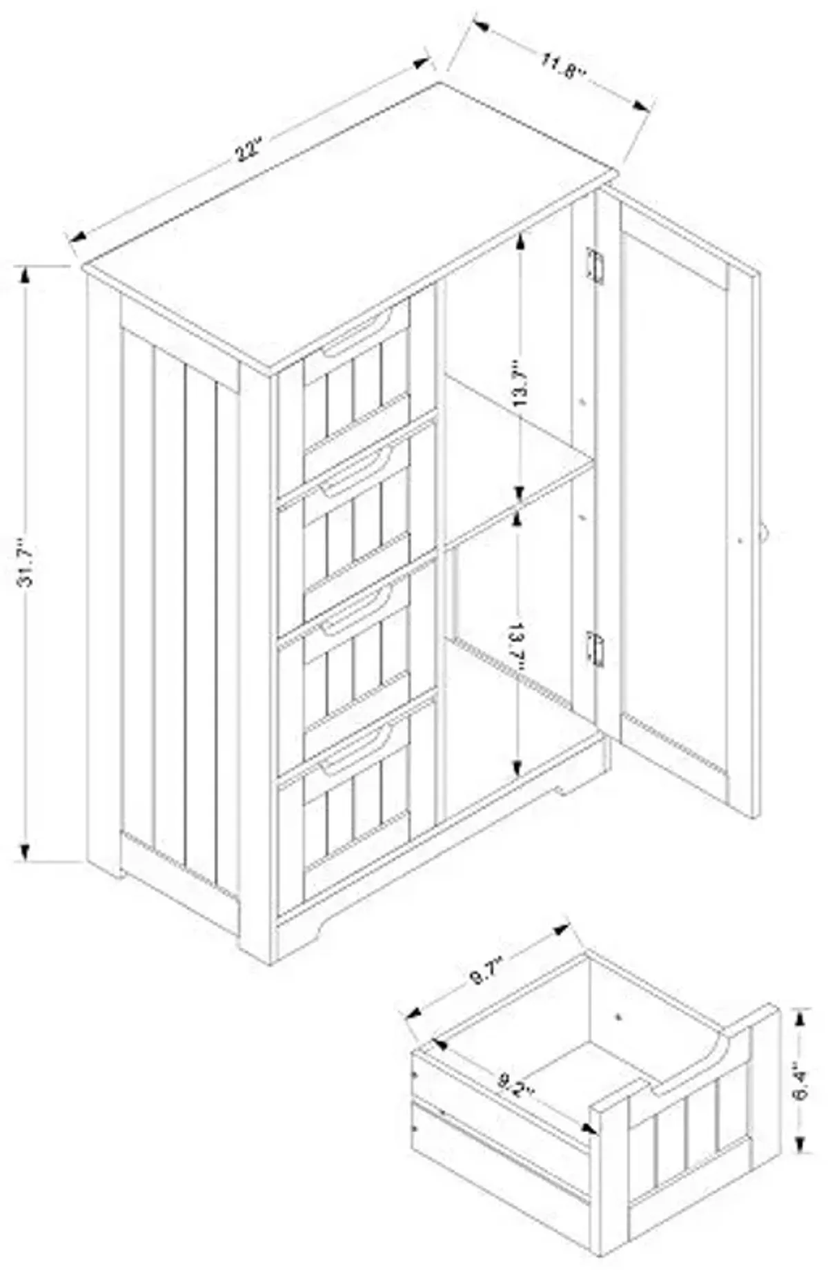 Baxton Studio Bauer Bathroom Shelving, White