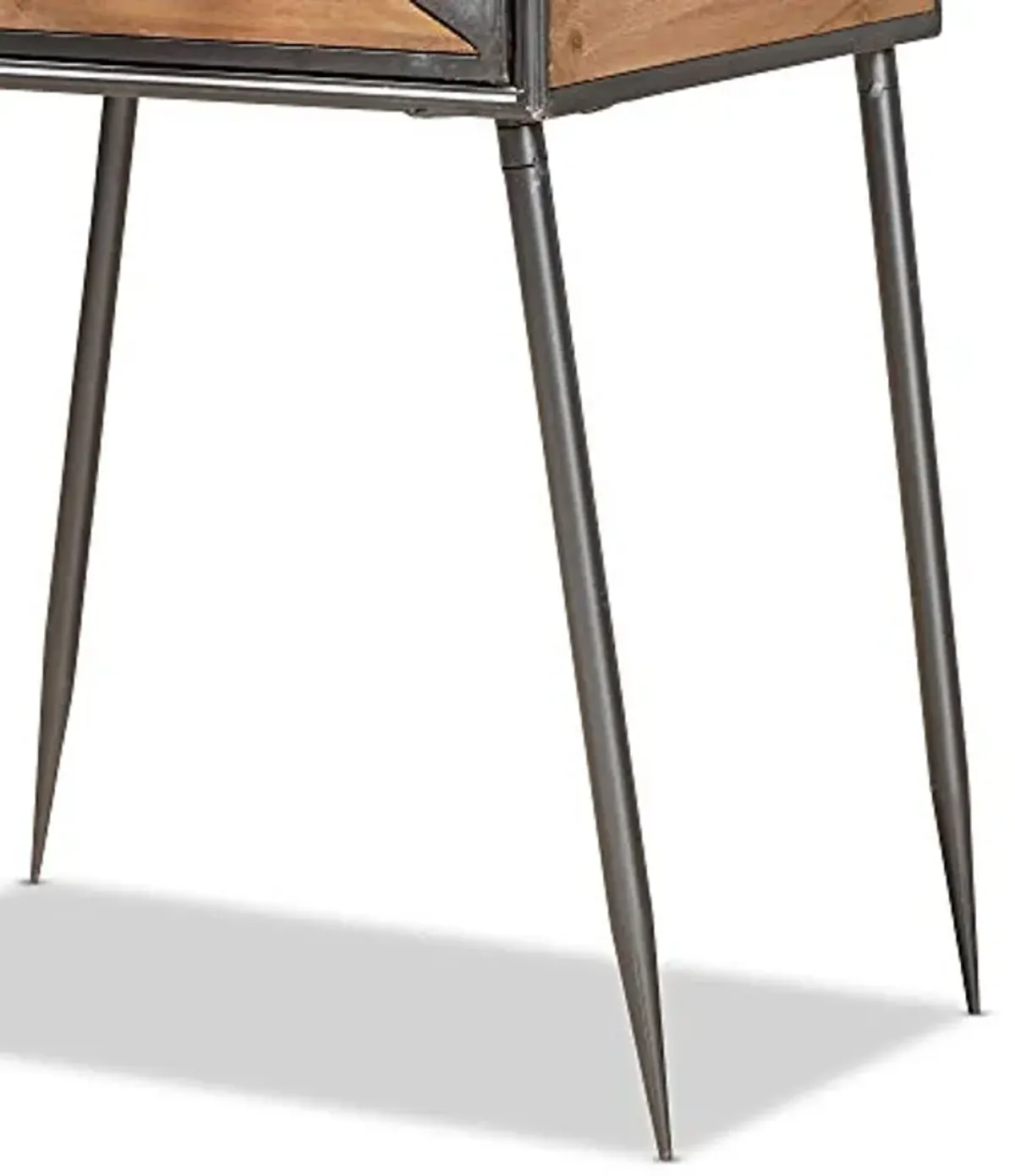 Baxton Studio Laurel End Table, Grey/Oak Brown