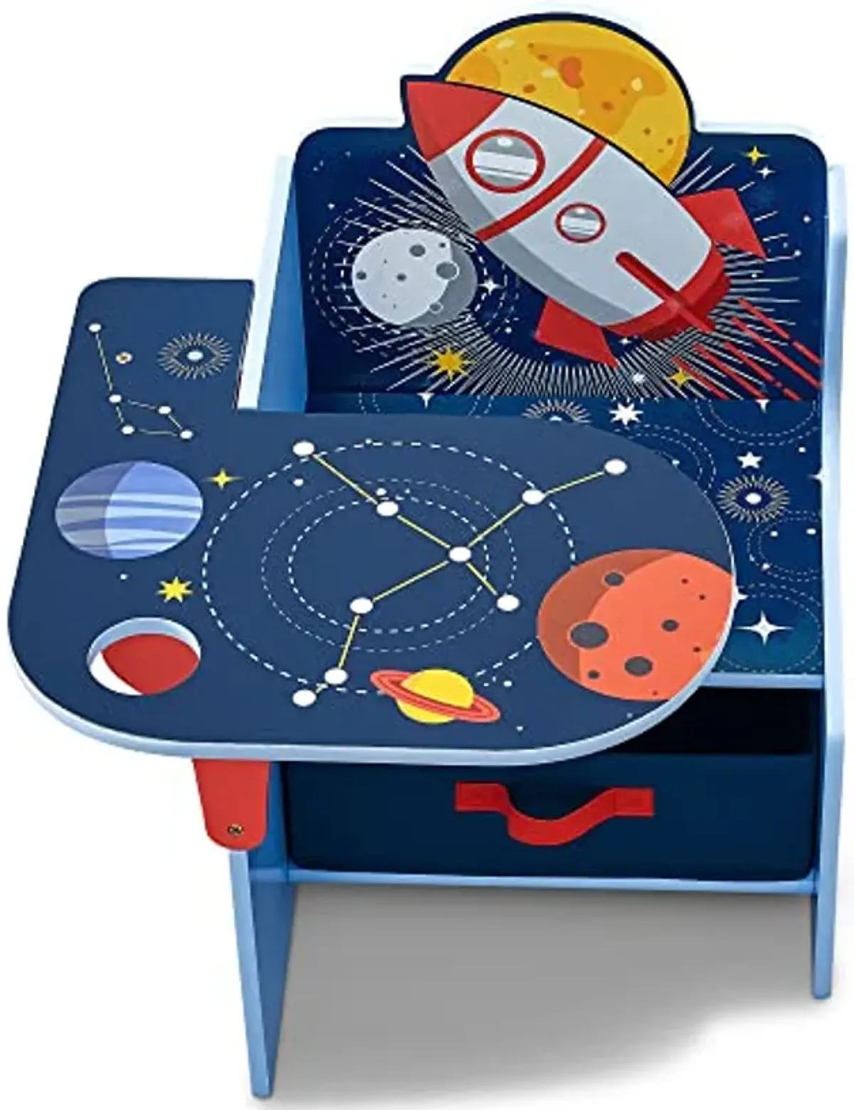 Delta Children Space Adventures Chair Desk with Storage Bin - Ideal for Arts & Crafts, Snack Time, Homeschooling, Homework & More - Greenguard Gold Certified, Blue