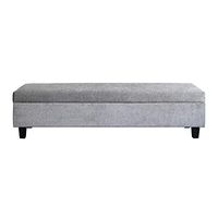 Abbyson Living Contemporary Fabric Upholstered End of Bed Accent and Storage Ottoman, Gray