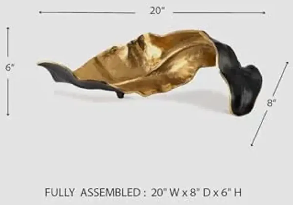 Signature Design by Ashley Melinda 20" Horizontal Contemporary Sculpture, Black & Gold Finish