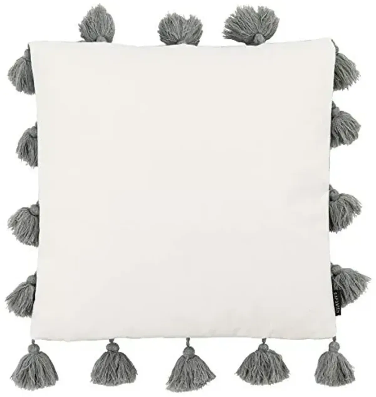 SAFAVIEH Home Collection Lonelli 18-inch Grey Tassel Decorative Accent Pillow PLS7173A-1818, 19"x19"