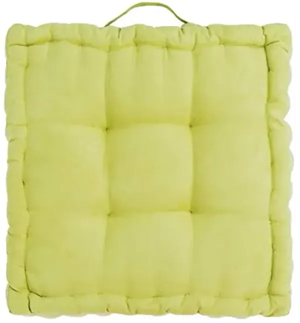 SAFAVIEH Home Collection Gardenia 18-inch Yellow Velvet Square Floor Pillow FLP1002F