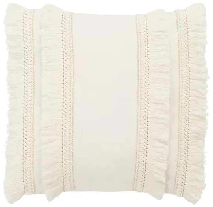 Safavieh Home Collection Grema Boho 16-inch White Fringe Decorative Accent Pillow PLS7142A-1616
