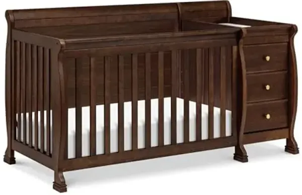 DaVinci Kalani 4-in-1 Convertible Baby Crib & Changing Table Combo - GREENGUARD Gold Certified - Toddler Bed, Daybed, Full-Size Bed Conversion - 4 Adjustable Mattress Heights - White