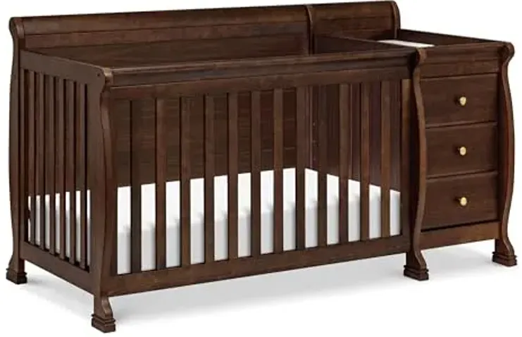 DaVinci Kalani 4-in-1 Convertible Baby Crib & Changing Table Combo - GREENGUARD Gold Certified - Toddler Bed, Daybed, Full-Size Bed Conversion - 4 Adjustable Mattress Heights - White