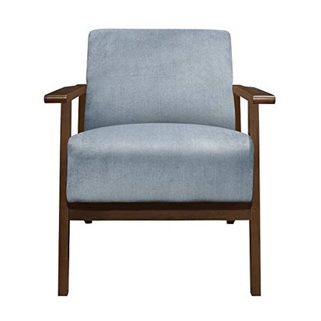 Lexicon New Castle Velvet Accent Chair, 27.5" W, Blue Gray