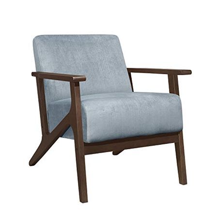 Lexicon New Castle Velvet Accent Chair, 27.5" W, Blue Gray