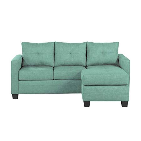 Lexicon Kennedy Tufted Fabric Reversible Sofa Chaise, 78" x 58", Teal