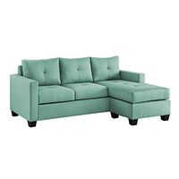 Lexicon Kennedy Tufted Fabric Reversible Sofa Chaise, 78" x 58", Teal