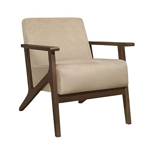 Lexicon New Castle Velvet Accent Chair, 27.5" W, Light Brown