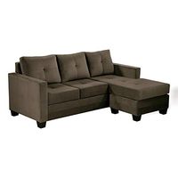 Lexicon Kennedy Tufted Fabric Reversible Sofa Chaise, 78" x 58", Coffee