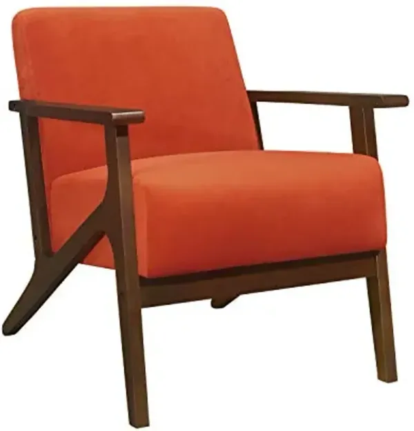 Lexicon New Castle Velvet Accent Chair, 27.5" W, Orange