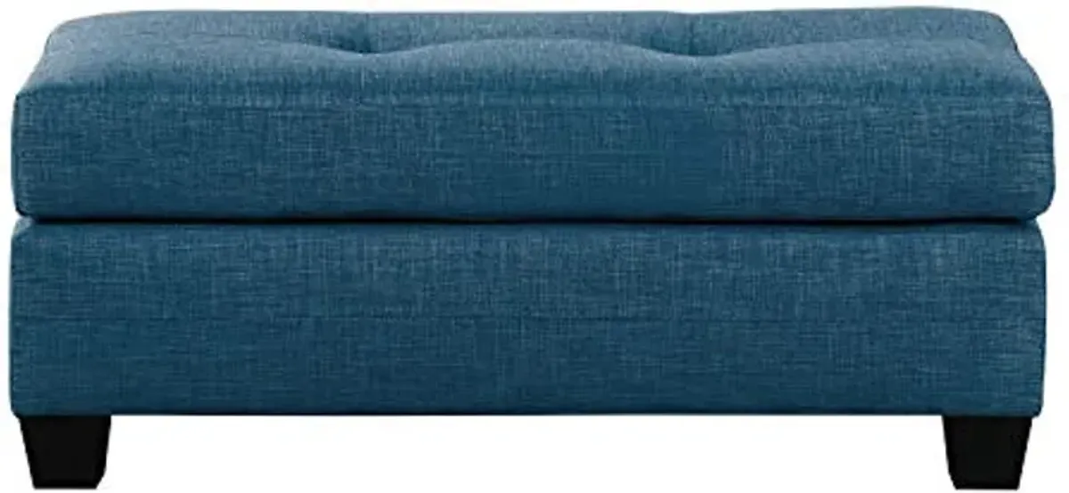 Lexicon Kennedy Tufted Fabric Ottoman, 47.5" W, Blue