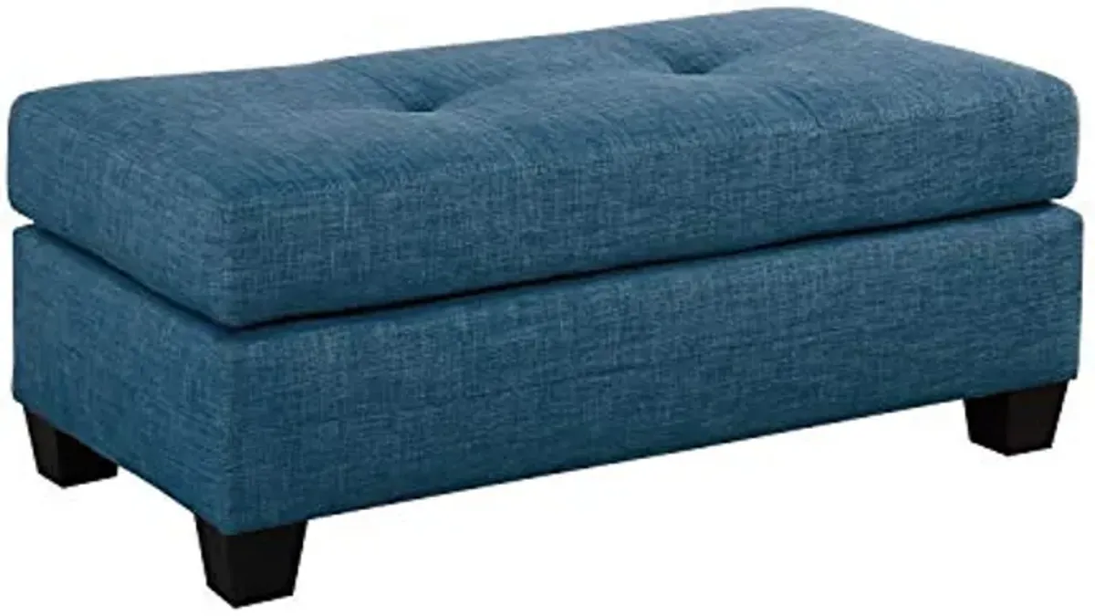 Lexicon Kennedy Tufted Fabric Ottoman, 47.5" W, Blue