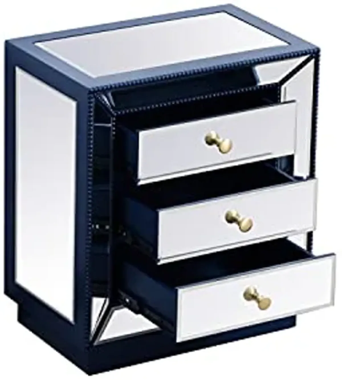 Elegant Decor 21 inch Mirrored Chest in Blue