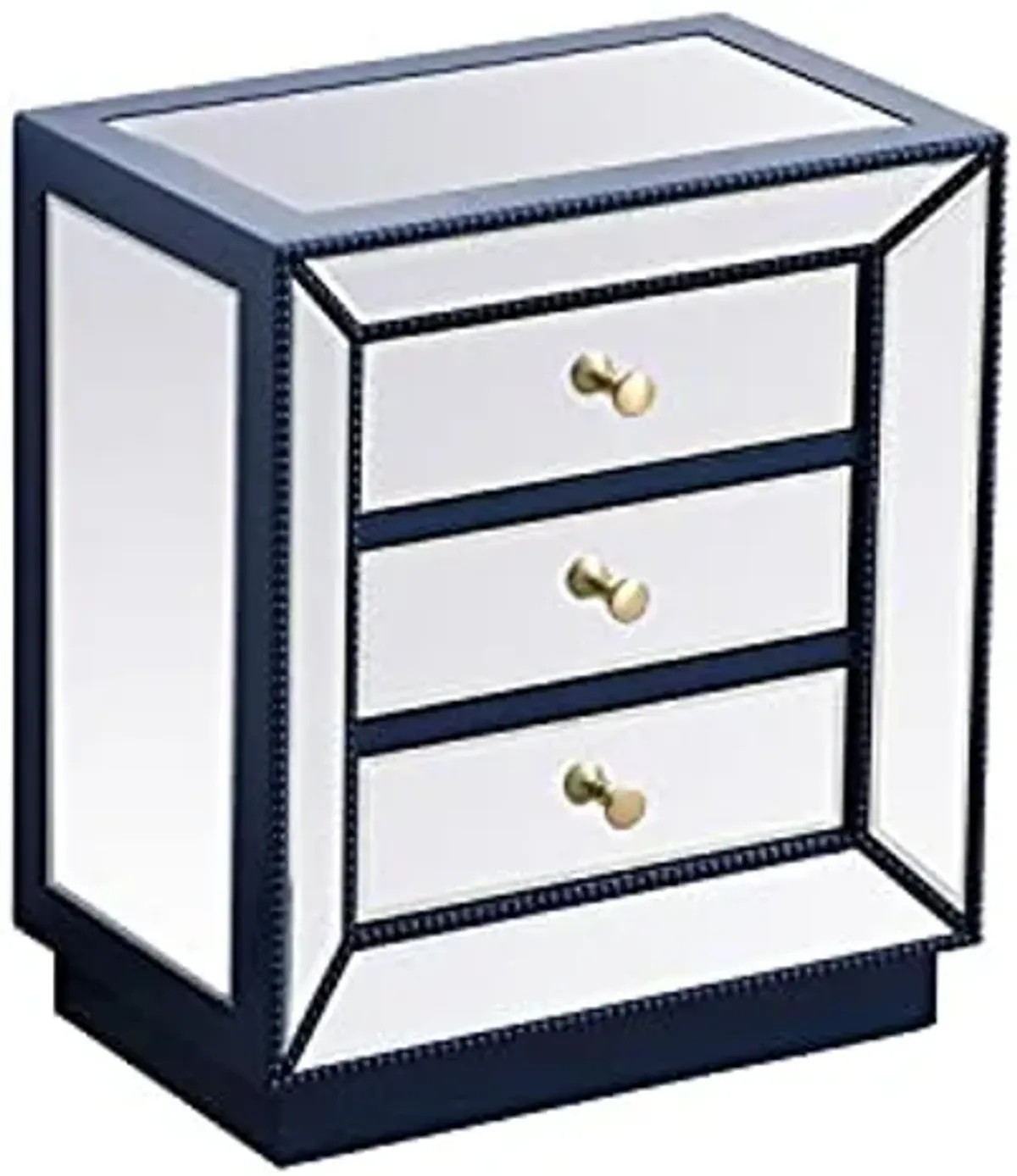 Elegant Decor 21 inch Mirrored Chest in Blue