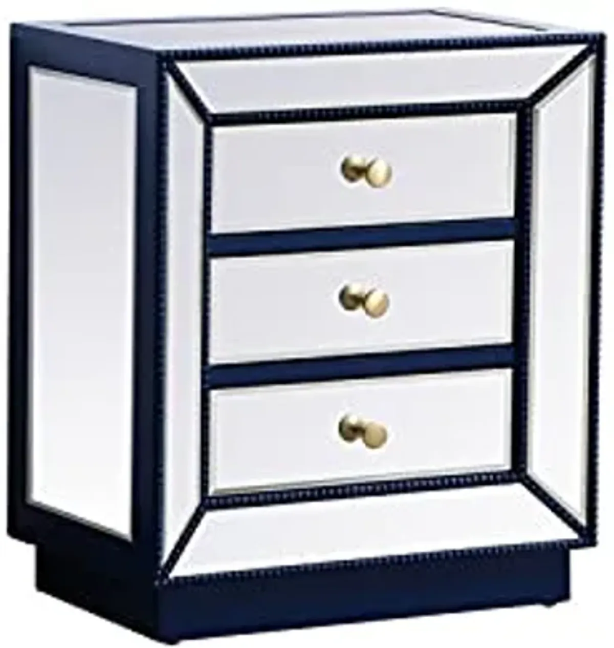 Elegant Decor 21 inch Mirrored Chest in Blue