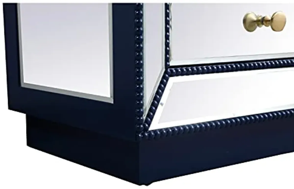 Elegant Decor 21 inch Mirrored Chest in Blue