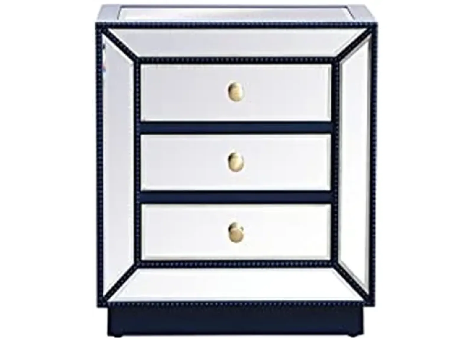 Elegant Decor 21 inch Mirrored Chest in Blue