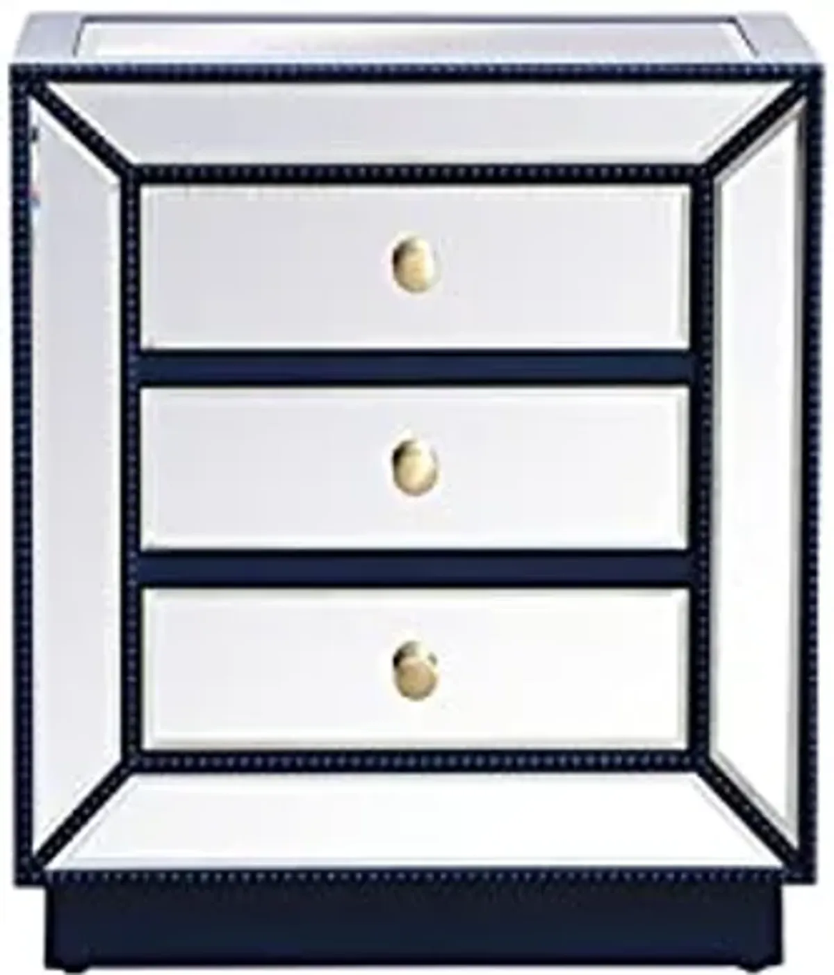 Elegant Decor 21 inch Mirrored Chest in Blue