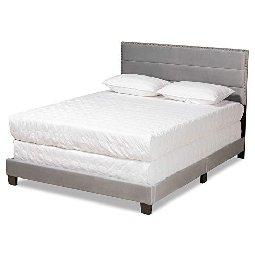 Baxton Studio Tamira Beds (Box Spring Required), Full, Grey/Black