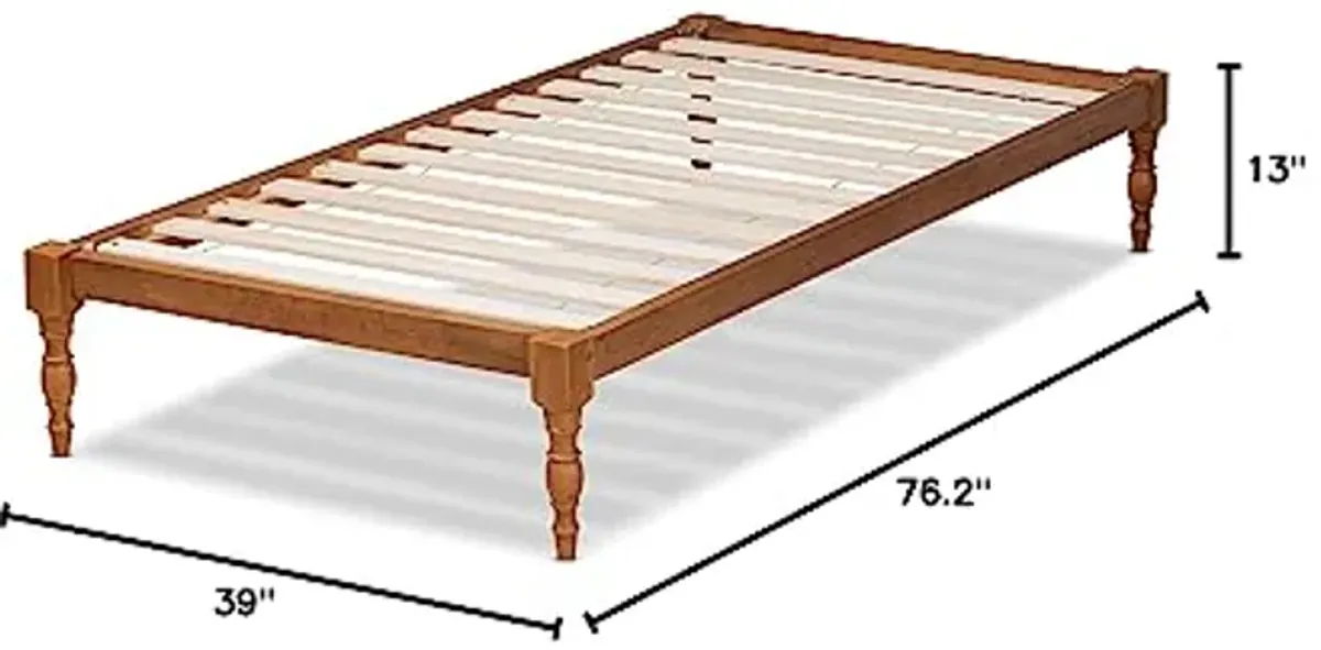 Baxton Studio Iseline Modern and Contemporary Walnut Brown Finished Wood Twin Size Platform Bed Frame