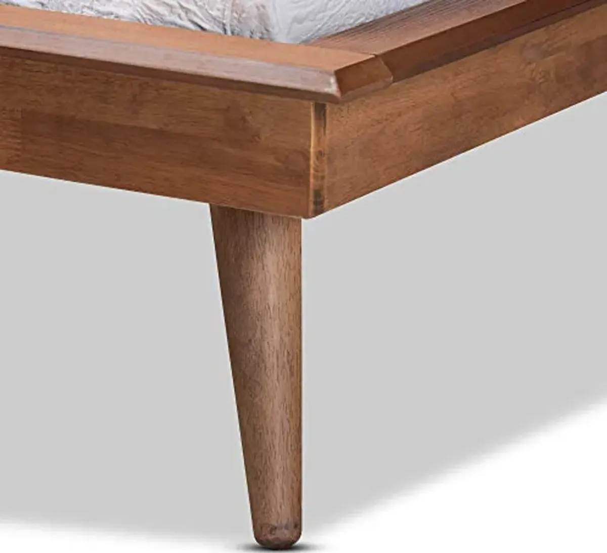 Baxton Studio Karine Mid-Century Modern Walnut Brown Finished Wood Twin Size Platform Bed Frame