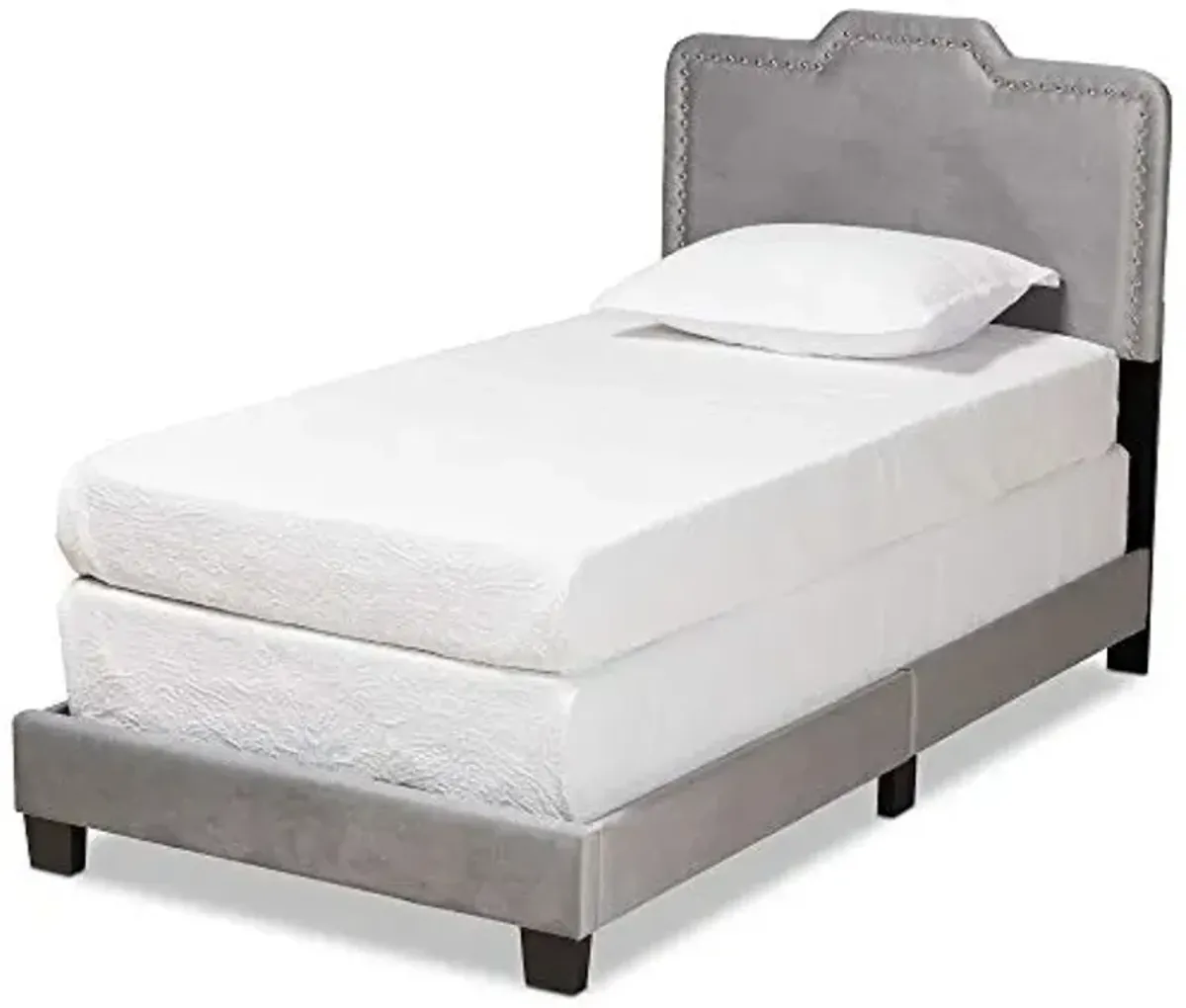 Baxton Studio Benjen Beds (Box Spring Required), Twin, Grey/Black