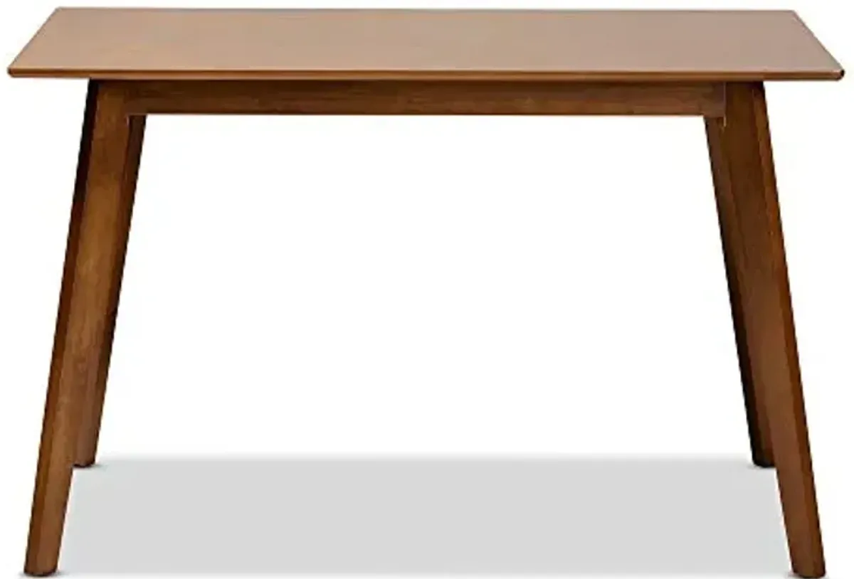 Baxton Studio Maila Mid-Century Modern Transitional Walnut Brown Finished Wood Dining Table