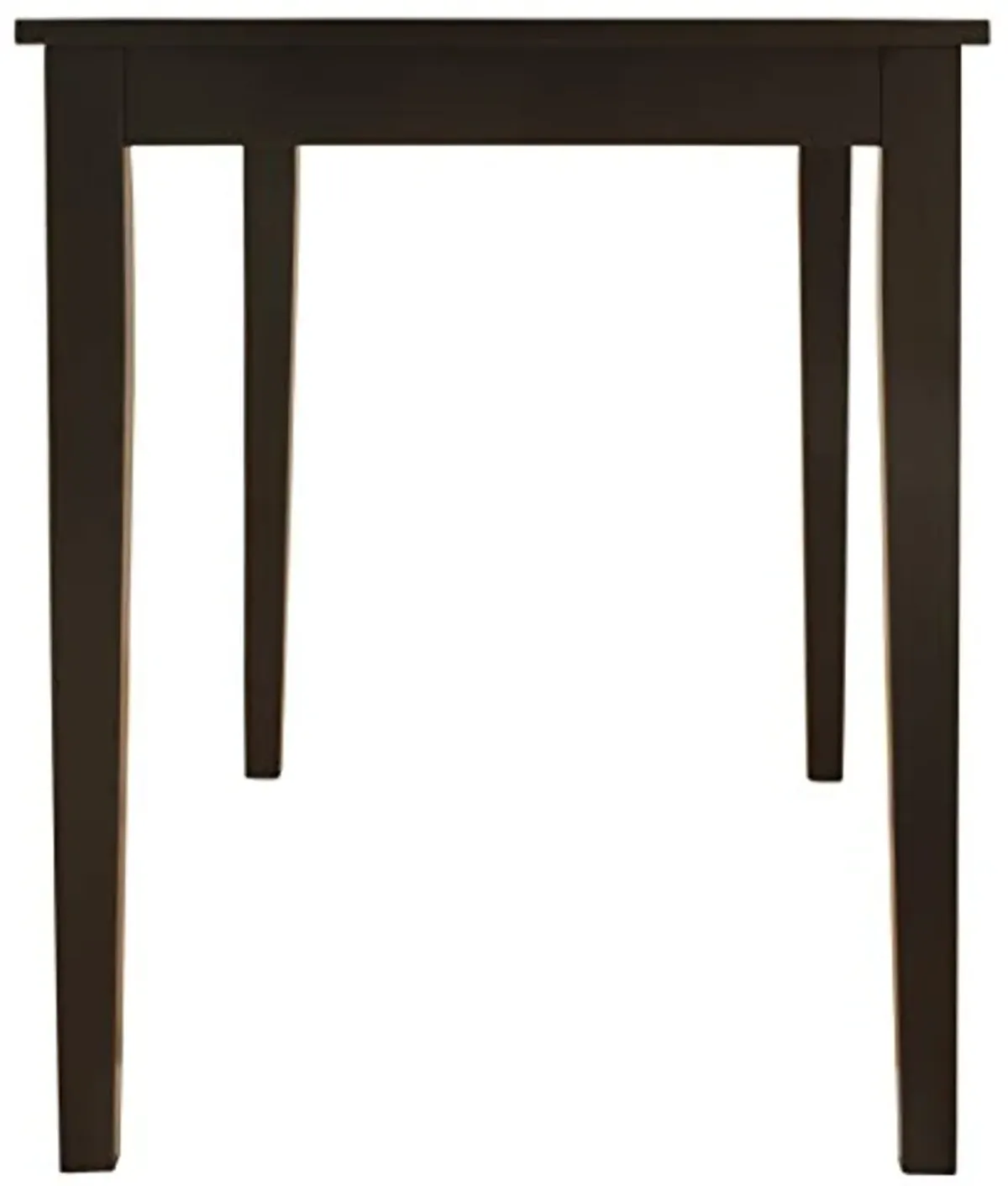 Signature Design by Ashley Kimonte Rectangular Dining Room Table, Black Kimonte Modern 19" Faux Leather Upholstered Armless Dining Chair, 2 Count, Dark Brown